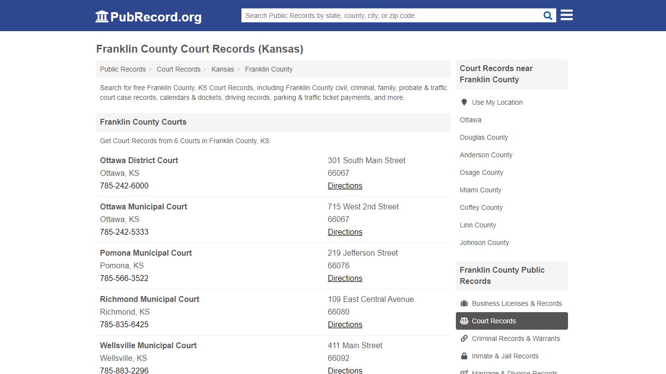 Free Franklin County Court Records (Kansas Court Records)